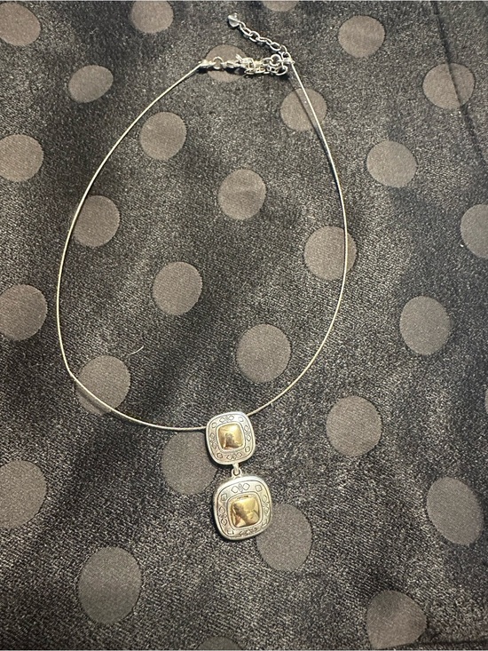 Hand Crafted Jewelry - Hand Crafted Silver-Tone Necklace with Gold Accents
